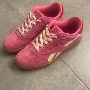 Reebok Pink and White and Red Classic Sneakers